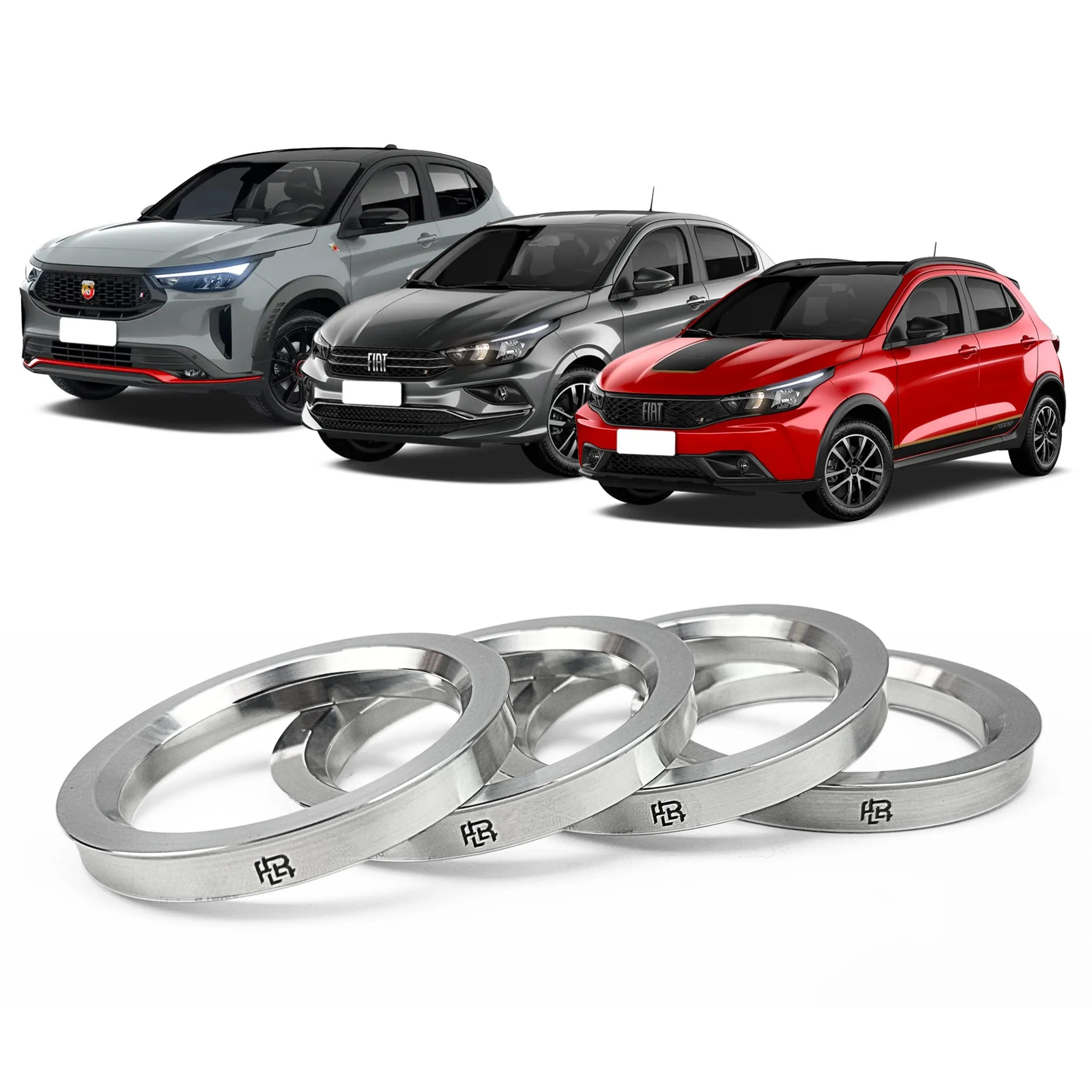 Jg 4 Aneis Centralizador De Roda em Aluminio Fiat 58,1